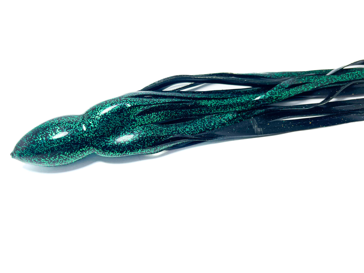 Trolling Lure Skirt - Black with Green Glitter (183)