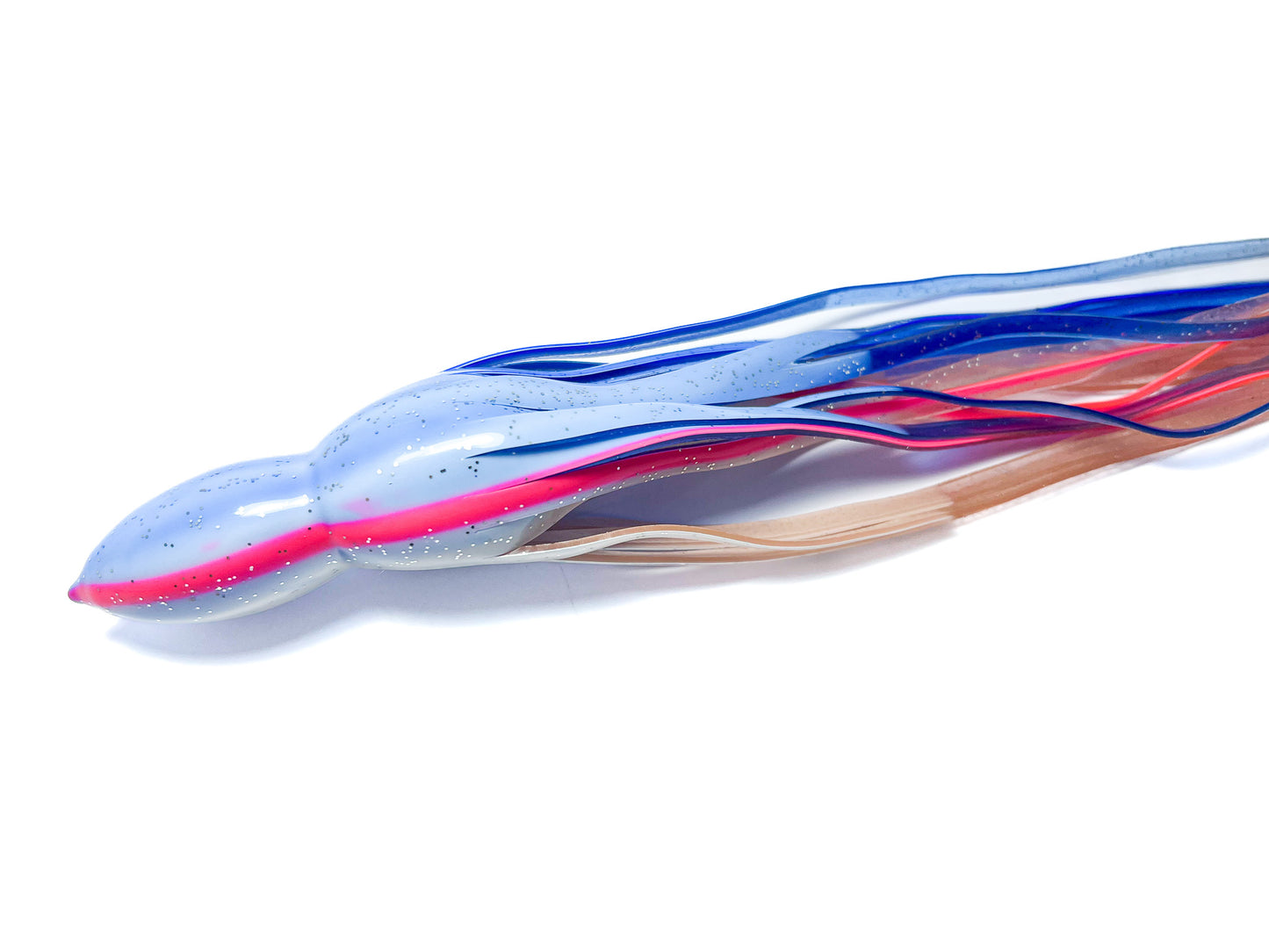 Trolling Lure Skirt - Blue Half White Pink Glitter (336)