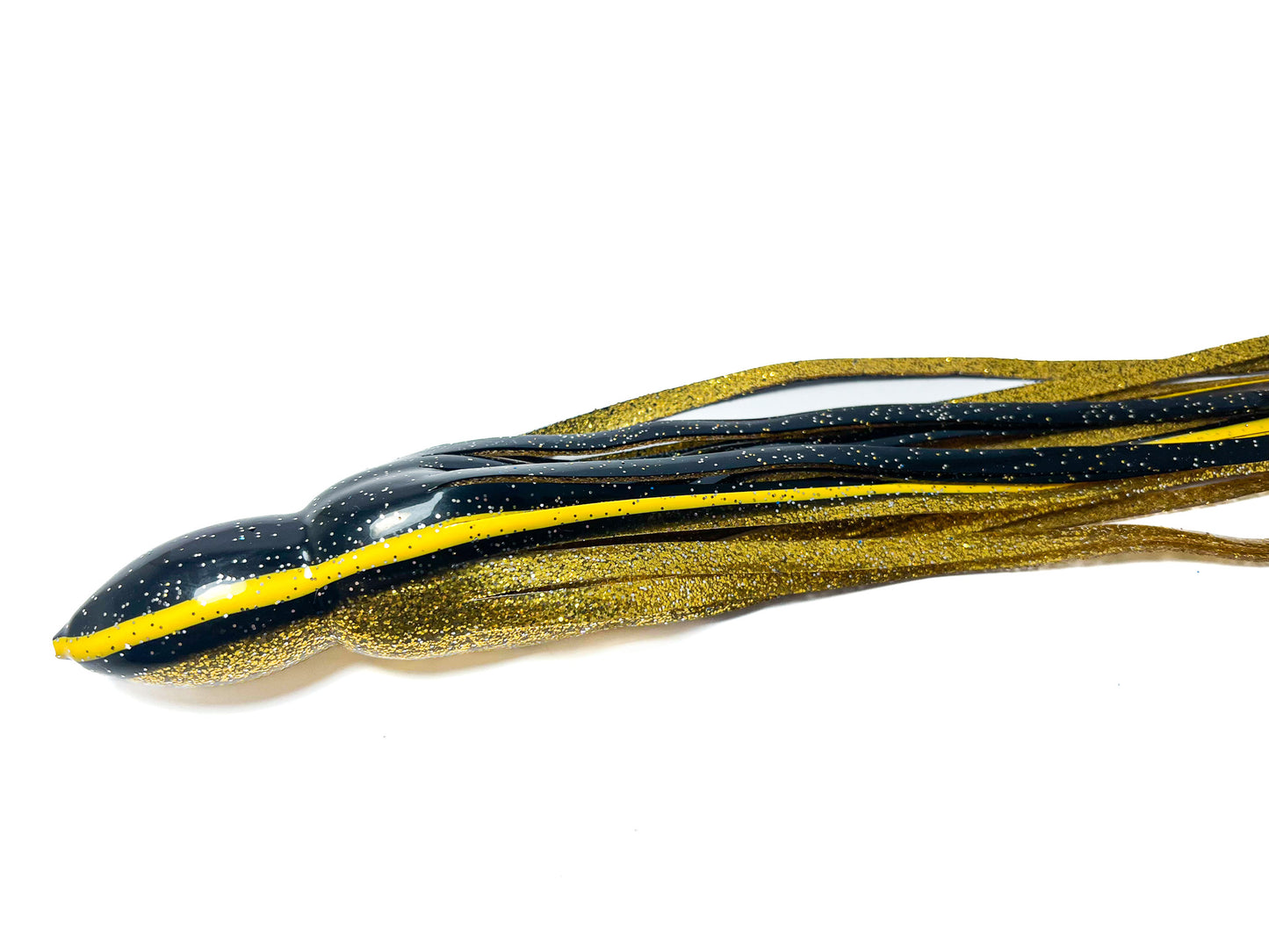 Trolling Lure Skirt - Black Gold Split Yellow (141)