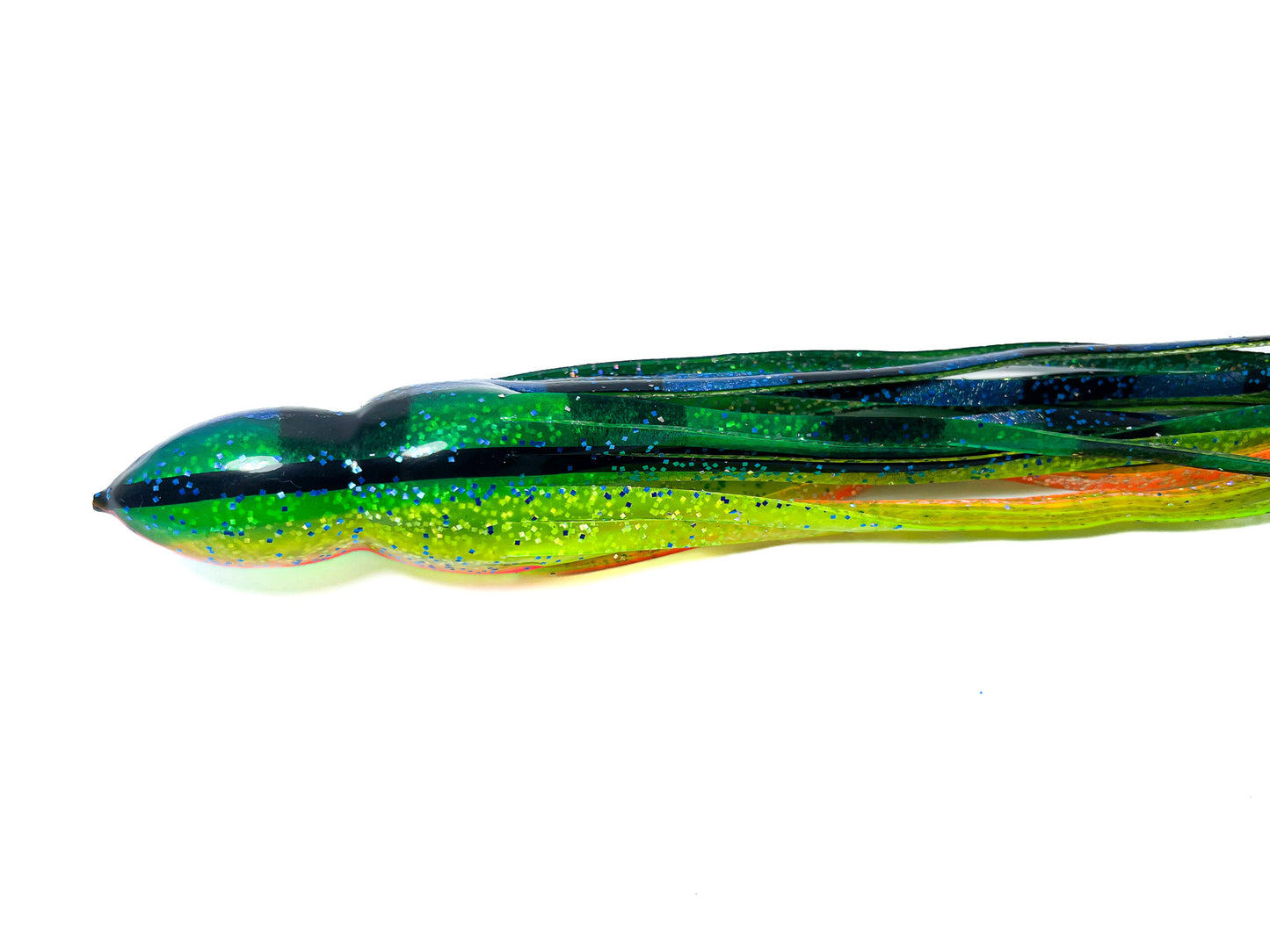 Trolling Lure Skirt - Dark Green Green Orange Glitter (193)