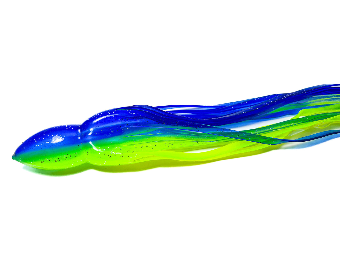 Trolling Lure Skirt - Blue & Yellow Silver Glitter (121)