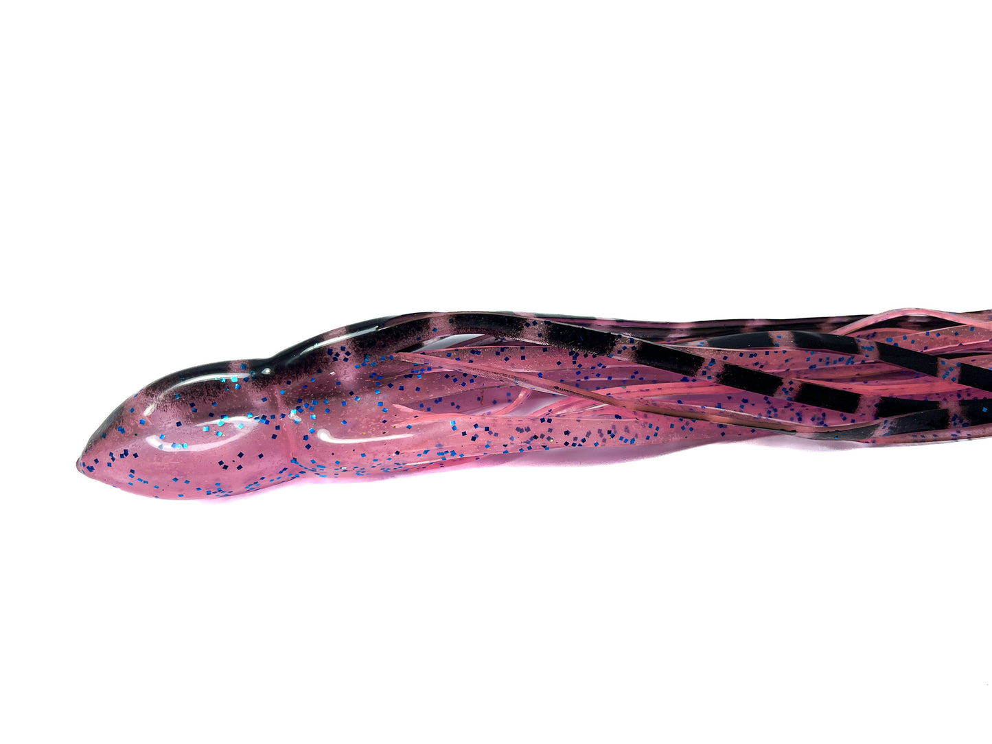 Trolling Lure Skirt - Pink Black Tiger Blue Glitter (335)