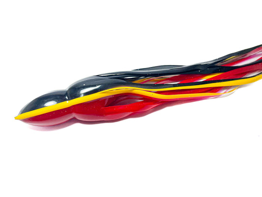 Trolling Lure Skirt - Black Red with Yellow Stripe (342)
