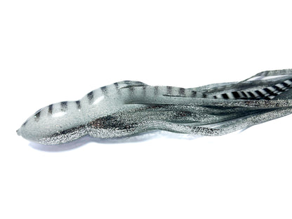 Trolling Lure Skirt - White Silver Black Tiger Glitter (232)