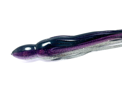 Trolling Lure Skirt - Black Purple Silver Glitter (143)