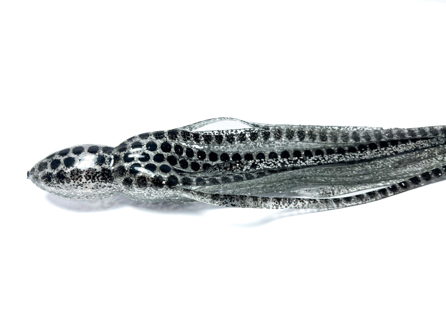 Trolling Lure Skirt - Clear Black Dot Glitter (24BDUV)